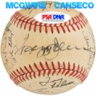 1987 Oakland A's Team Signed Baseball (24) McGwire Canseco Jackson LaRussa Athletics