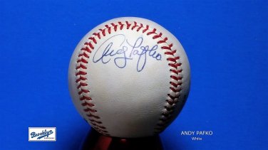 Brooklyn Dodgers Andy Pafko Signed Autographed Official NL Baseball (White)