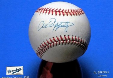 Brooklyn Dodgers Al Epperly Signed Autographed Official NL Baseball (Coleman)
