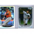 Jose Fernandez lot of (2) cards. 2013 Bowman Chrome RC Refractor & 2011 Marlins