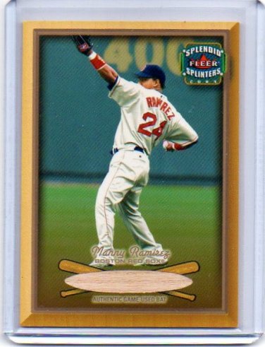 Manny Ramirez #/425 2003 Fleer Splendid Splinters Game-used Bat #48 Red Sox, Indians, Dodgers
