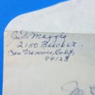 Joe DiMaggio Handwritten Envelope Signature Rare Authentic Autograph Yankees