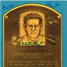 Waite Hoyt HOF Autographed Signed Dexter Hall of Fame Plaque Postcard Yankees