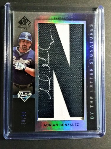 ADRIAN GONZALEZ 2007 SP Authentic By the Letter Autograph #BL-5 Dodgers Padres #30/50