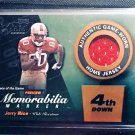 JERRY RICE 2000 Playoff Pieces of the Game 4th Down Memorabilia Marker Jersey #JR80-R 49ers