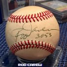 ROD CAREW HOF Signed Autographed Official AL Baseball w/ "3053" Inscription