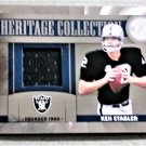 KEN STABLER 2012 TOTALLY CERTIFIED HERITAGE COLLECTION /249 JERSEY RELIC #43 RAIDERS