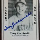 Tony Cuccinello Signed 1979 Wallin Diamond Greats #208 Authentic Autograph Braves