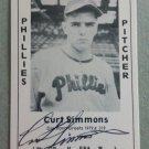 Curt Simmons Signed 1979 Wallin Diamond Greats #319 Authentic Autograph Cardinals