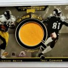 BETTIS, H. WARD Steelers 1999 Playoff Team Threads Quad Jerseys HOF