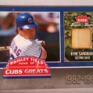 Ryne Sandberg  HOF 2006 Fleer  Chicago Cubs Greats of the Game Authentic Bat  #CHC-SA