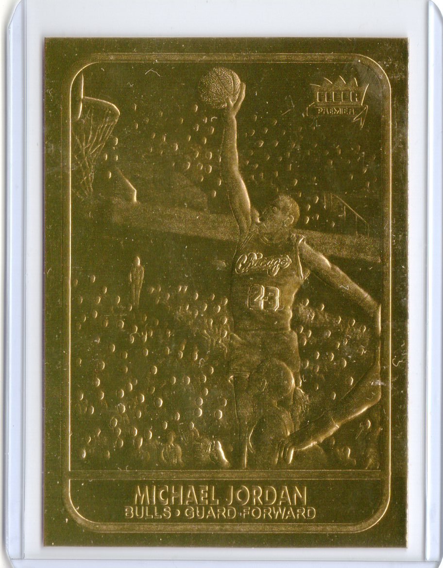 Michael Jordan 1997 Fleer Skybox 23KT GOLD Card Chicago Bulls, HOF MJ