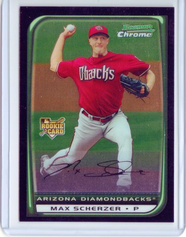 Max Scherzer RC 2008 Bowman Draft Picks & Prospects Chrome #BDP33 Nationals, Tigers Diamondbacks