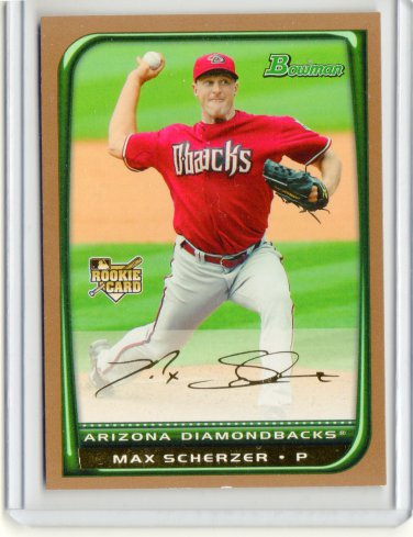 Max Scherzer RC 2008 Bowman Draft Picks & Prospects Gold #BDP33 Nationals, Tigers Diamondbacks