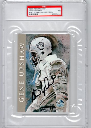 Gene Upshaw Auto Signed 1998 Ron Mix Football HOF Platinum RAIDERS