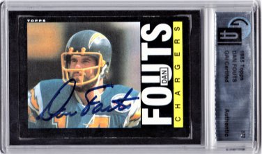 Dan Fouts HOF Auto Signed 1985 Topps #372 Chargers GAI Authentic