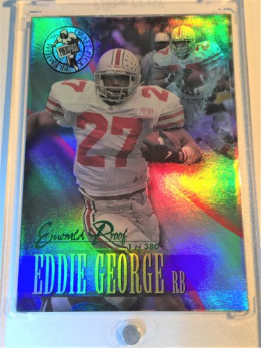 Eddie George RC 1996 Press Pass Premium Emerald Proof  Titans, Oilers RARE 1:380