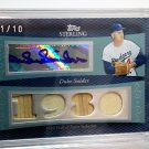 Duke Snider /10 Auto 2008 Bowman Sterling Quad Relic Autograph #4CSA-17 Dodgers