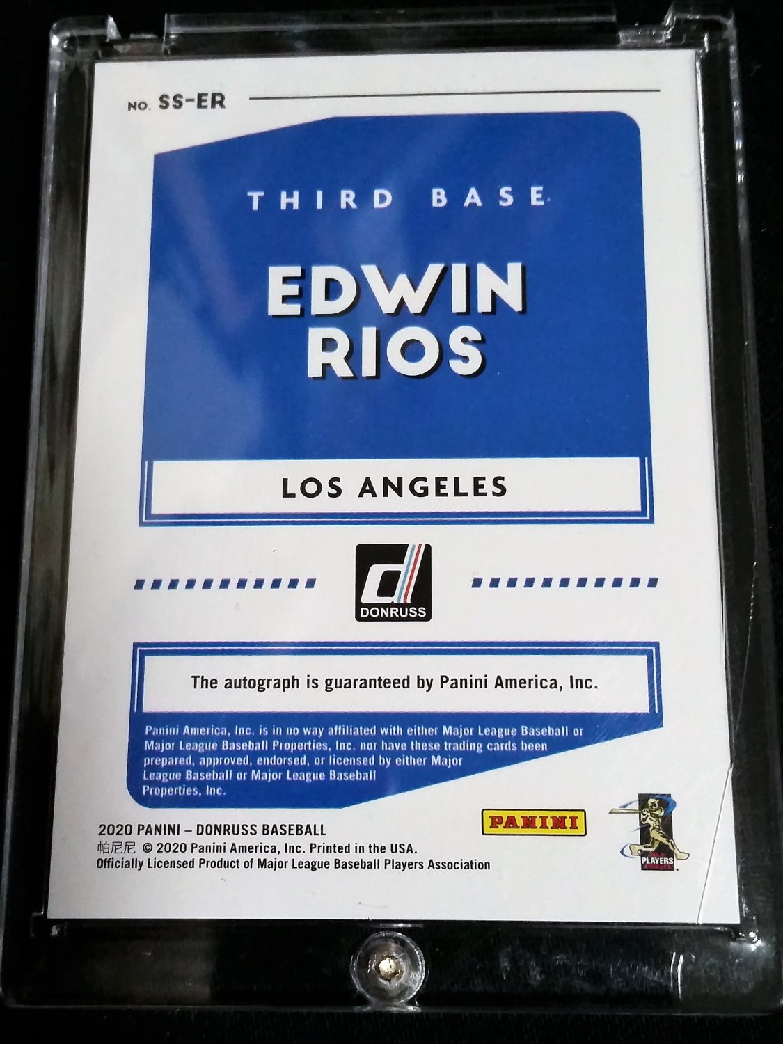 Edwin Rios RC Auto 2020 Panini Donruss Signatures #SS-ER Dodgers