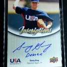 Sonny Gray Auto 2009 UD USA Inscriptions On-Card Autograph