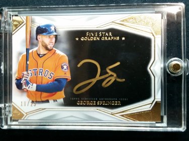 George Springer /25 Auto 2019 Topps Five Star Golden Graphs Gold Ink Autograph