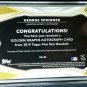 George Springer /25 Auto 2019 Topps Five Star Golden Graphs Gold Ink Autograph
