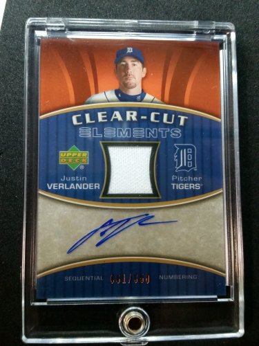 Justin Verlander Auto 2007 UD Elements Clear Cut Autographs #CCE-JV Astros