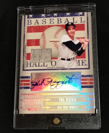 Phil Rizzuto Auto HOF 2005 Donruss Signature Series Autographed Authentic Jersey Yankees