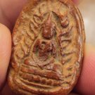 Somdej Wat Chulamanee Flame hermit Clay Thai Amulet Buddha Rare 19th century