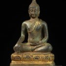 8.5" MAGIC SPIRIT OLD BRONZE PHRA CHIANG SAN BUDDHA STATUE THAILAN RARE