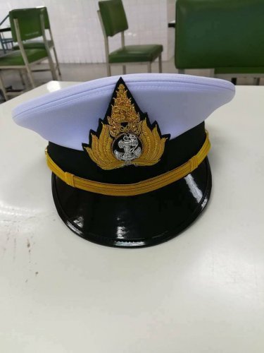 Royal Thai Navy Officer Cap Uniform Naval Soldier Thailand White Hat Original