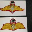 2 Royal Thai Army Parachutis​t Wings Golden tinsel Handmade Back Pins