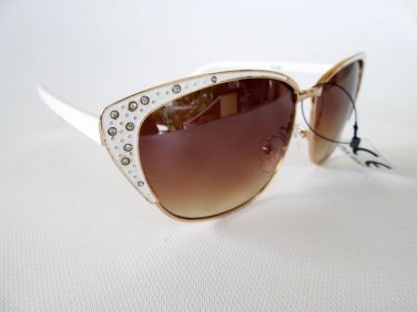 Women's Vintage Cat Eye Shaped Classic Sunglasses with Rhinestones