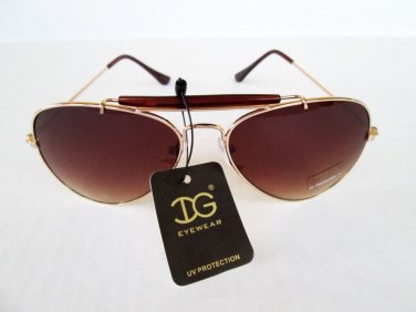 Brand New Mens Aviator Sunglasses with Brown Lens & Metal Frame For Daily Use