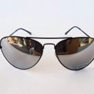 Brand New Mens Oval Sunglasses, Glasses, With Mirror Lens and Black Frames