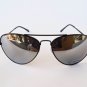 Brand New Mens Oval Sunglasses, Glasses, With Mirror Lens and Black Frames