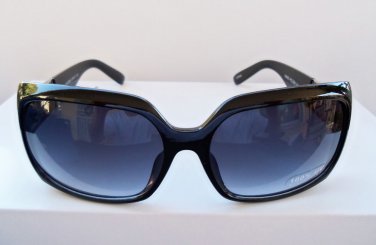 Women's Black Square Shape Sunglasses Glasses With Black and Brown Lens