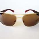 New Aviator Brown Sunglasses Brown Lens and Brown and Gold Plastic, Metal Frames