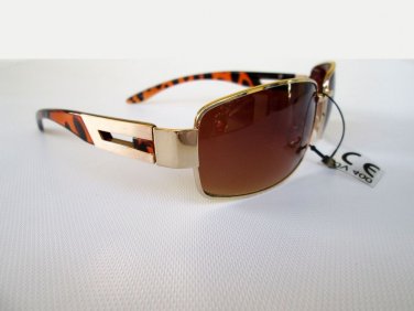 Brand New Brown Lens Aviator Shields Style Women's Sunglasses With Brown Frames