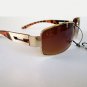 Brand New Brown Lens Aviator Shields Style Women's Sunglasses With Brown Frames