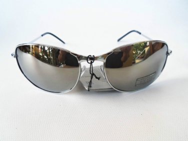 New Mens Sunglasses With Oval Shape, Mirror Lens in Black, Gold and Silver Frame