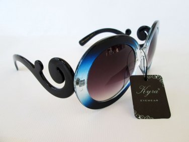 New Style Fashion Designer Inspired Oversized Round Sunglasses with Swirl Frame