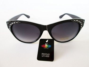Good High Fashion New Style Black Cat Eye Women's Sunglasses With Rhinestones
