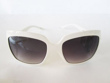 White Color Sunglasses and Shades With Square Shaped & Black Lens For Women