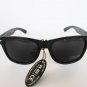 Unisex Black Retro 80s Wayfarer Gloss Sunglasses With Black Frames For Men Women