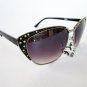 Black Lens Vintage Style Butterfly Shaped Sunglasses With Rhinestones For Women
