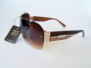 Womens DG Shield Sunglasses with Black and Brown Lens For High Fashion Women