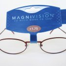Unisex Reading Glasses for Men and Women Clear Lens and Burgundy Metal Frame