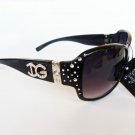 DG Women's Sunglasses With Rhrinestones in Black, Brown and Tortoise Brown