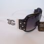 Stylish New Fashion Black Womens Sunglasses with Rhinestones and White Frames